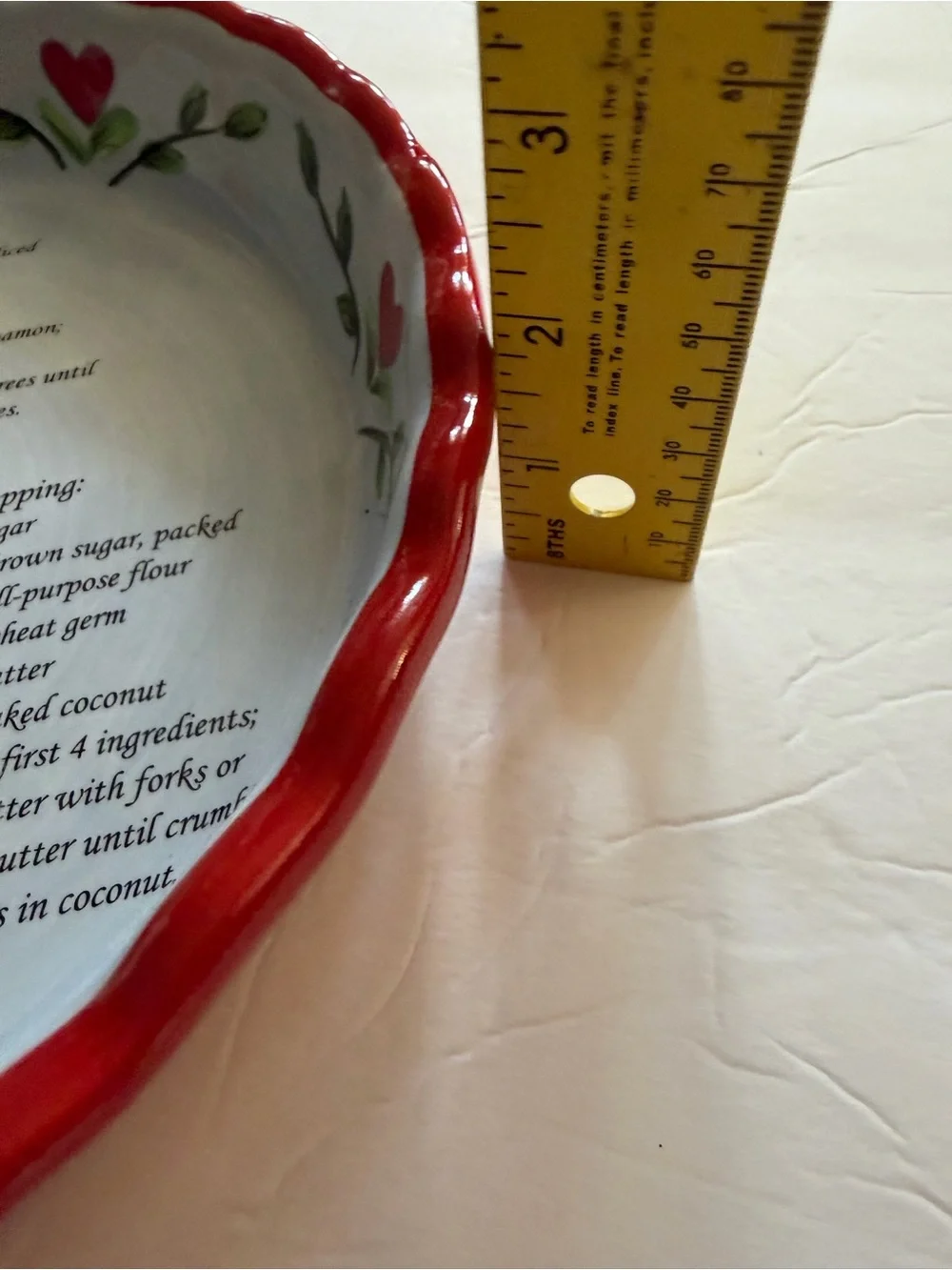 Ceramic Apple Pie Dish Plate with Recipe